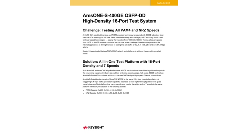 AresONE-S-400GE QSFP-DD High-Density 16-Port Test System